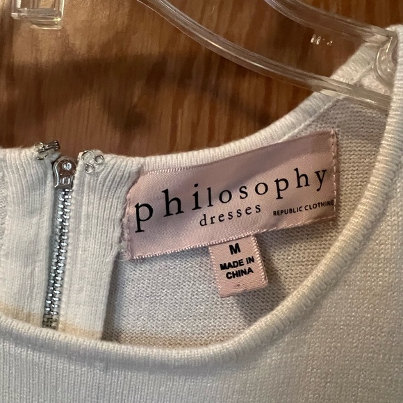 Philosophy Fit & Flare Knit Stripe Sweater Dress Gray Sz M  Like New Condition - Picture 5 of 7